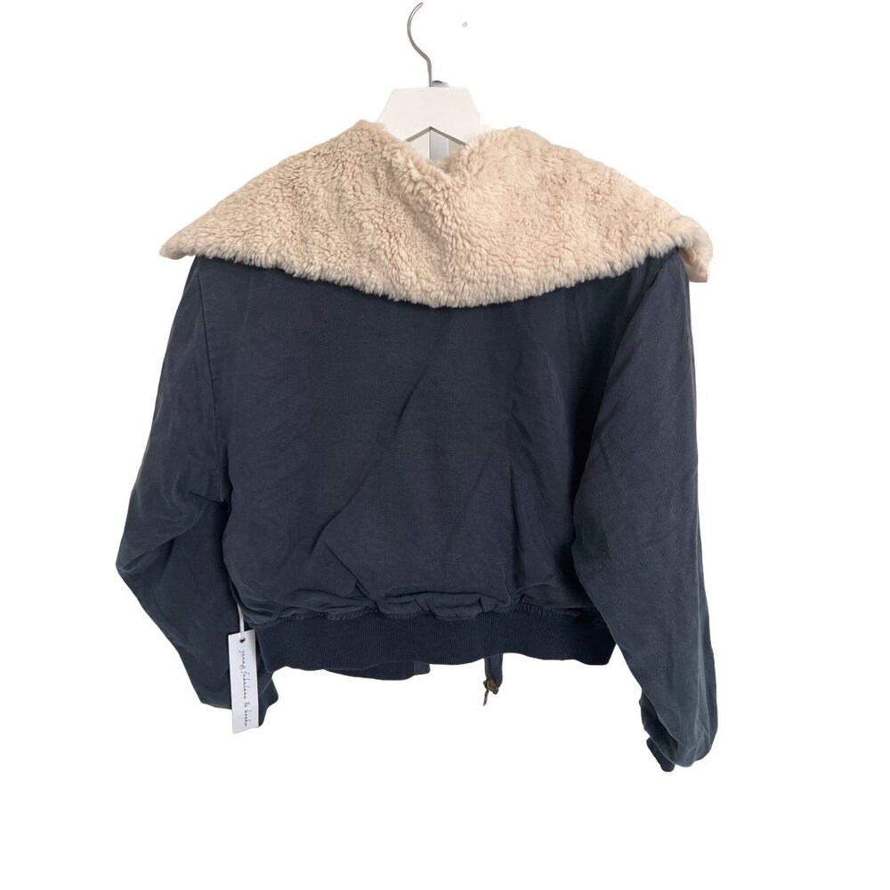 Young Fabulous & Broke Navy Detachable Sherpa Collar Bomber Jacket - Picture 4 of 5